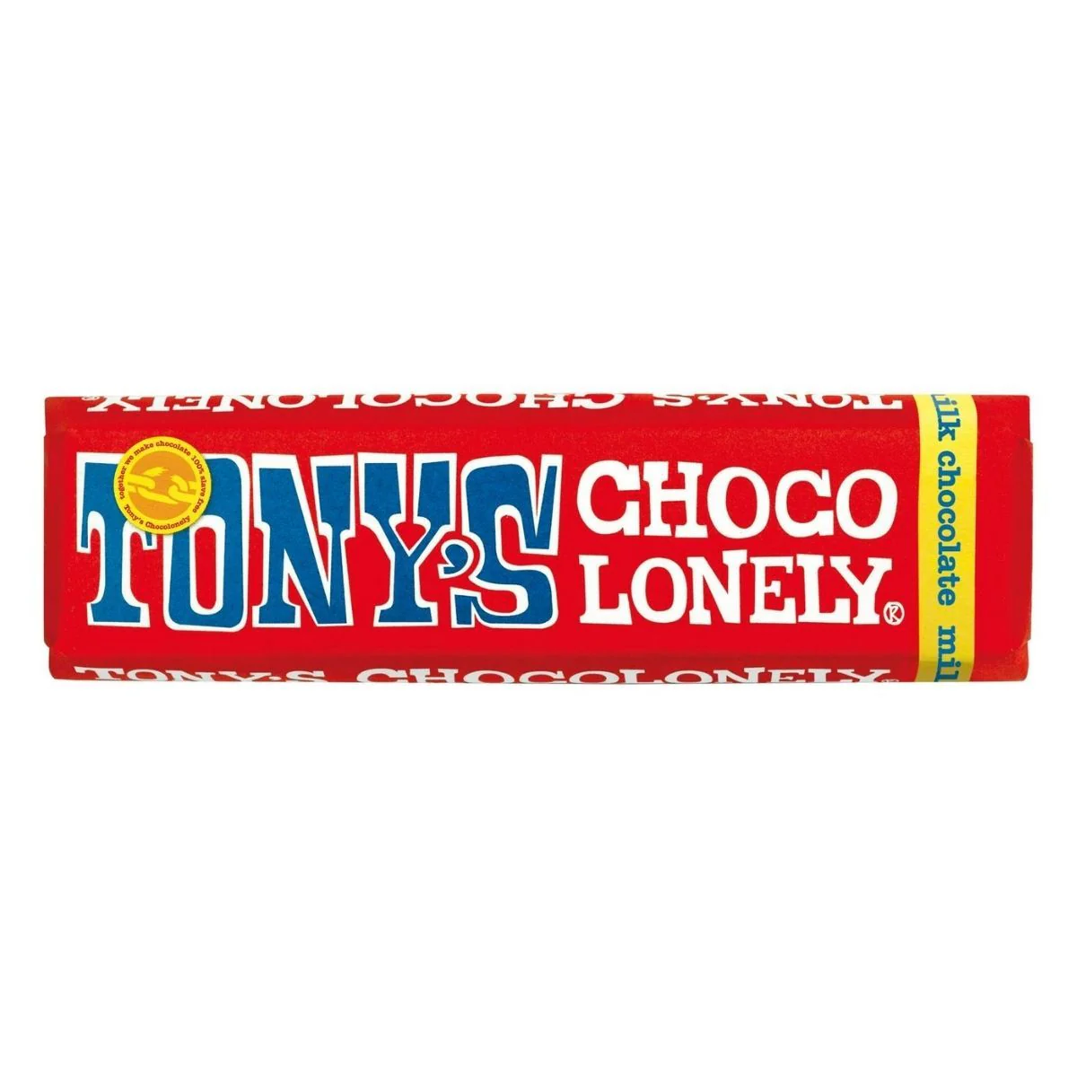 Tony's Chocolonely Milk Chocolate, barretta di cioccolato da 50g