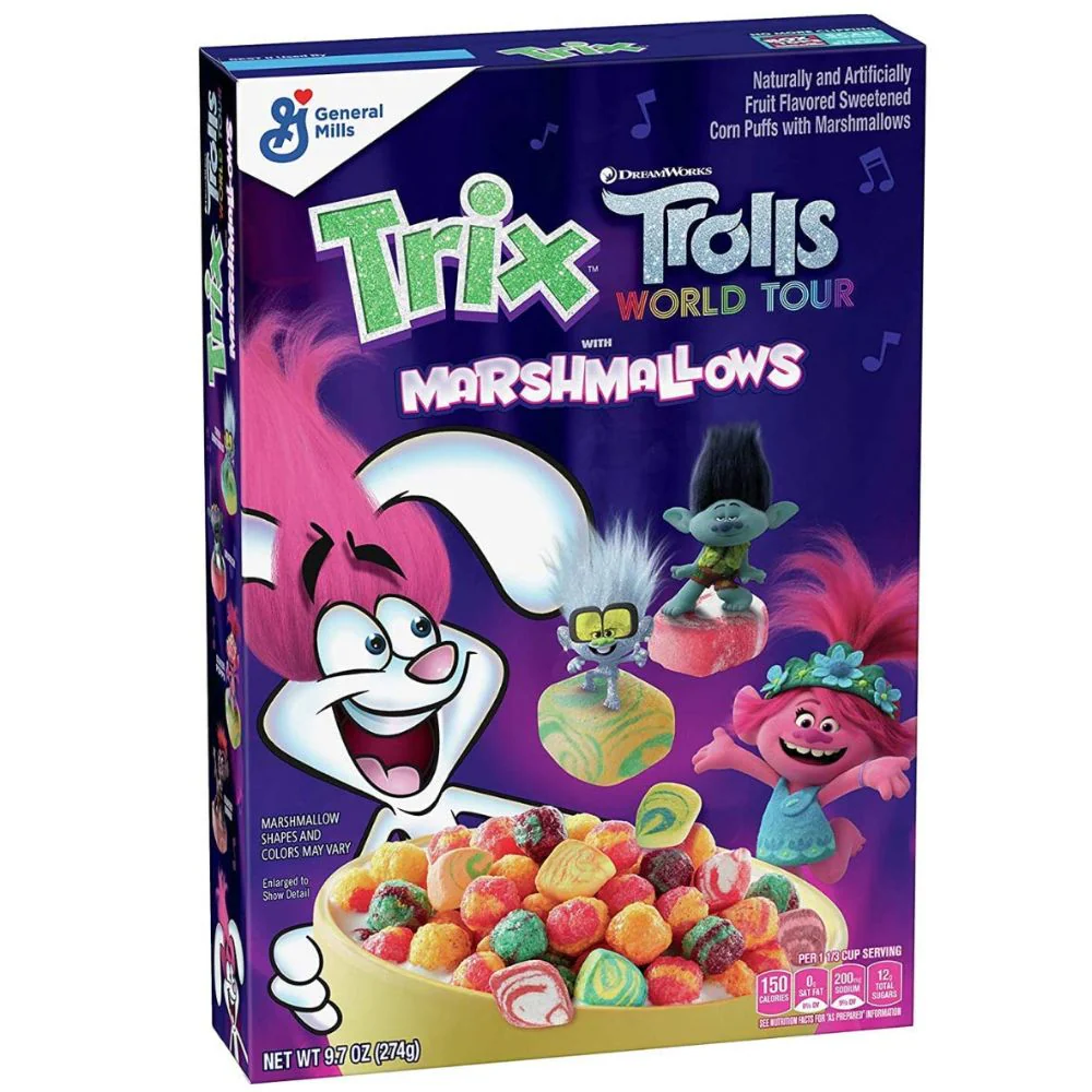 Trix Troll Marshmallow Cereal, cereali alla frutta con marshmallow da 274g