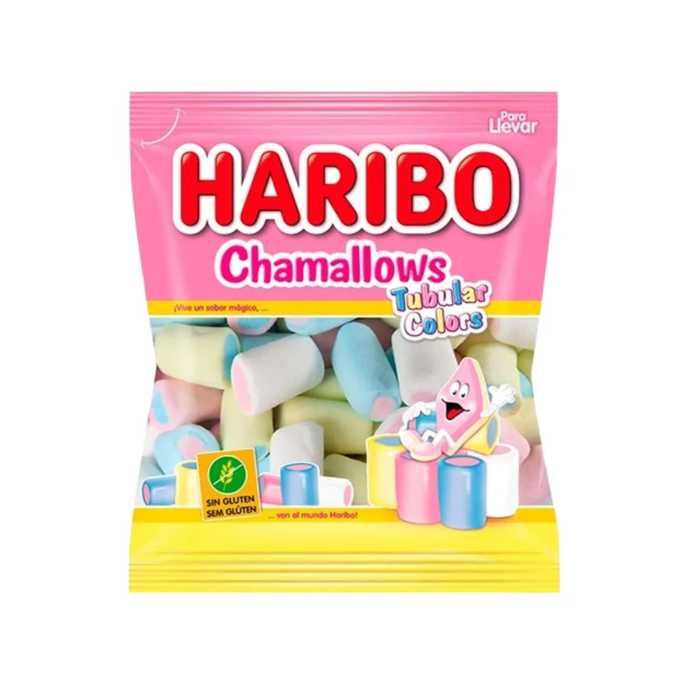 Haribo Chamallows Tubolar Colors, marshmallow colorati da 50g (Confezione da 30)