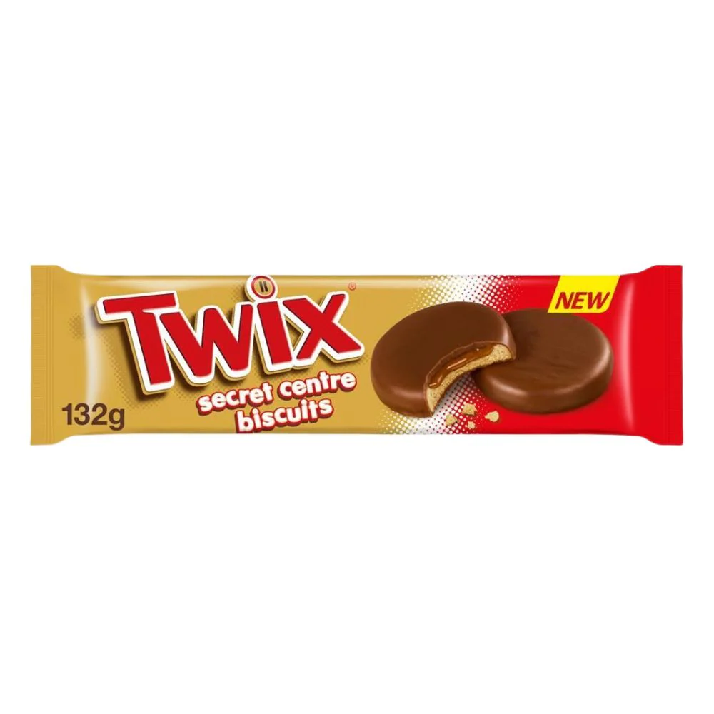 Twix Secret Centre Biscuits, biscotto con ripieno al gusto caramello e ricoperto di cioccolato 132g