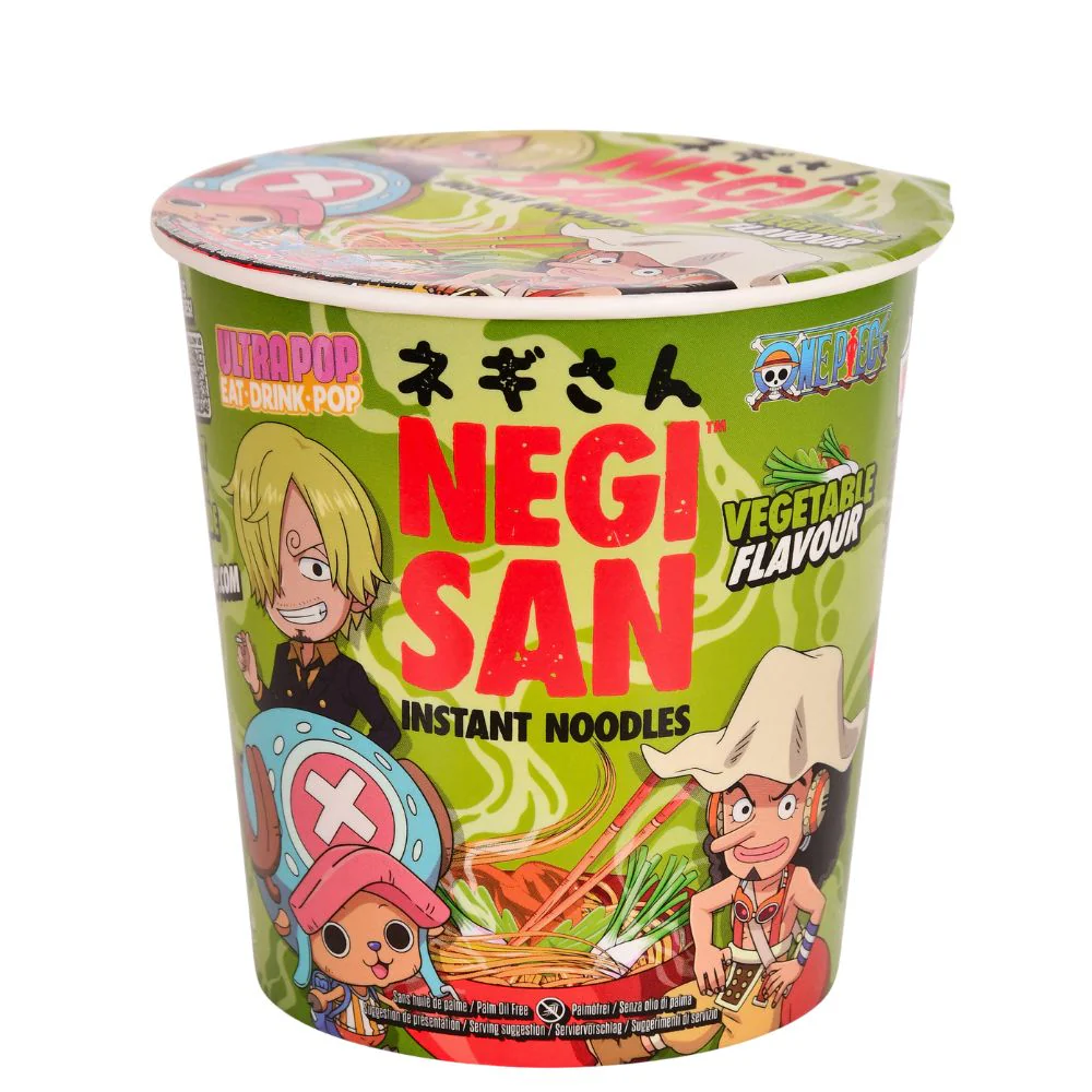 One Piece Ultra Pop Instant Noodles Vegetables of Sanij, Usopp, Chopper, noodles al gusto di verdure da 65g