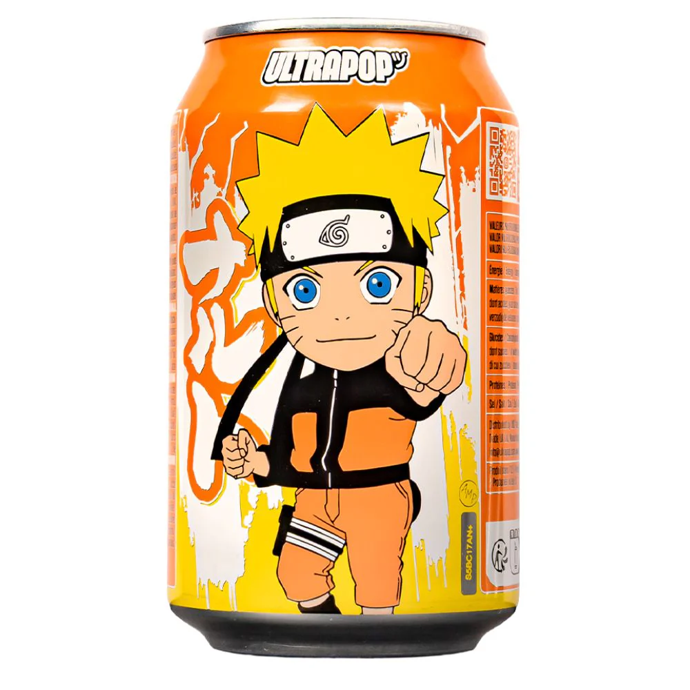 Ultra Pop Naruto Orange, bevanda gassata al gusto di arancia da 330ml