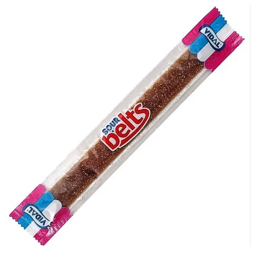 Vidal Sour Belts Cola, caramella al gusto aspro di cola da 9g