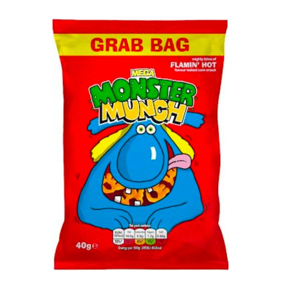 Walkers Monster Munch Flamin'Hot, patatine piccanti al forno da 40g