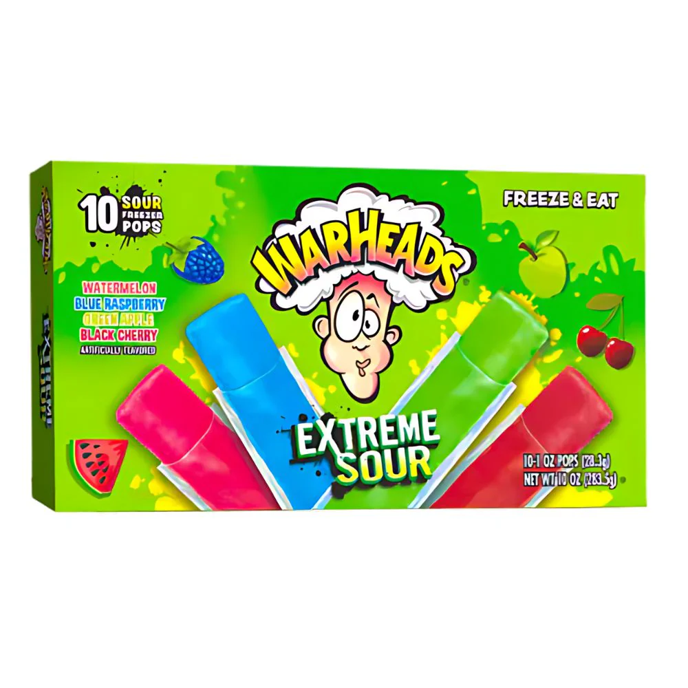 Warheads Freezer Pops Sour, ghiaccioli aspri alla frutta da 283g