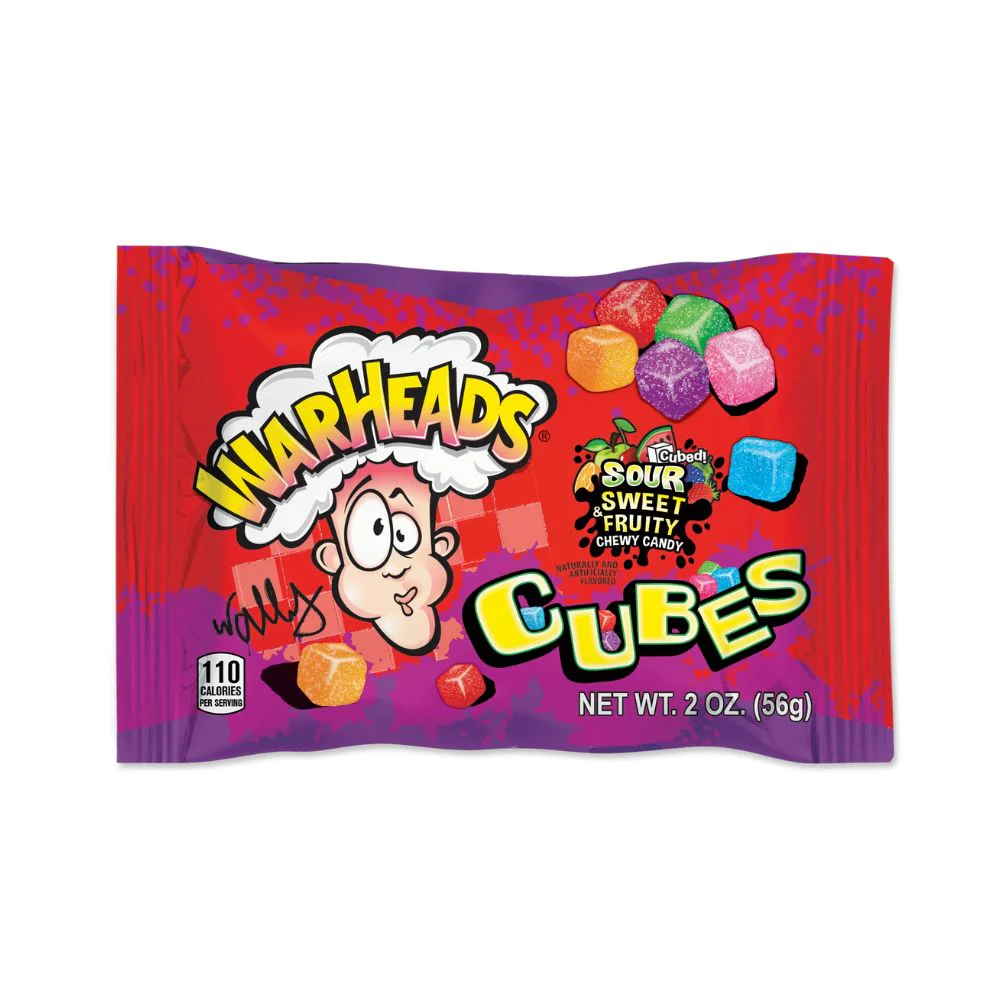 Warheads Sour Chewy Cubes, caramelle aspre alla frutta da 56 g