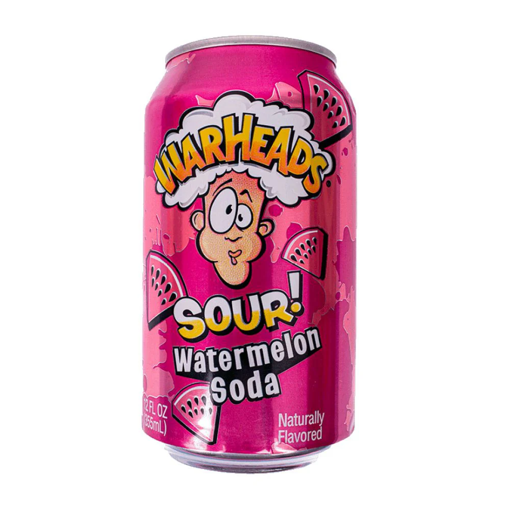 Warheads Sour Watermelon Soda, bevanda all'anguria da 355ml