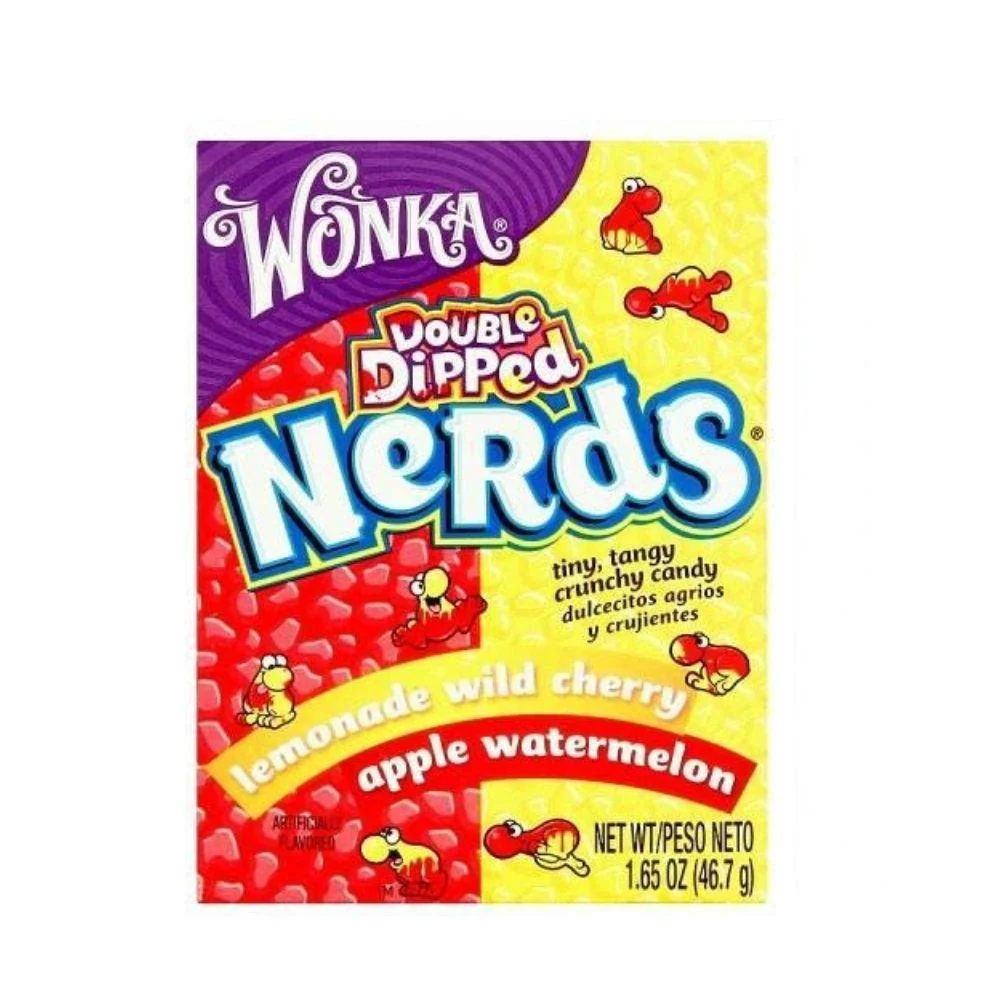 Wonka Nerds Watermelon Apple and Cherry Lemonade, caramelle al gusto di mela, anguria, ciliegia e limonata da 47g