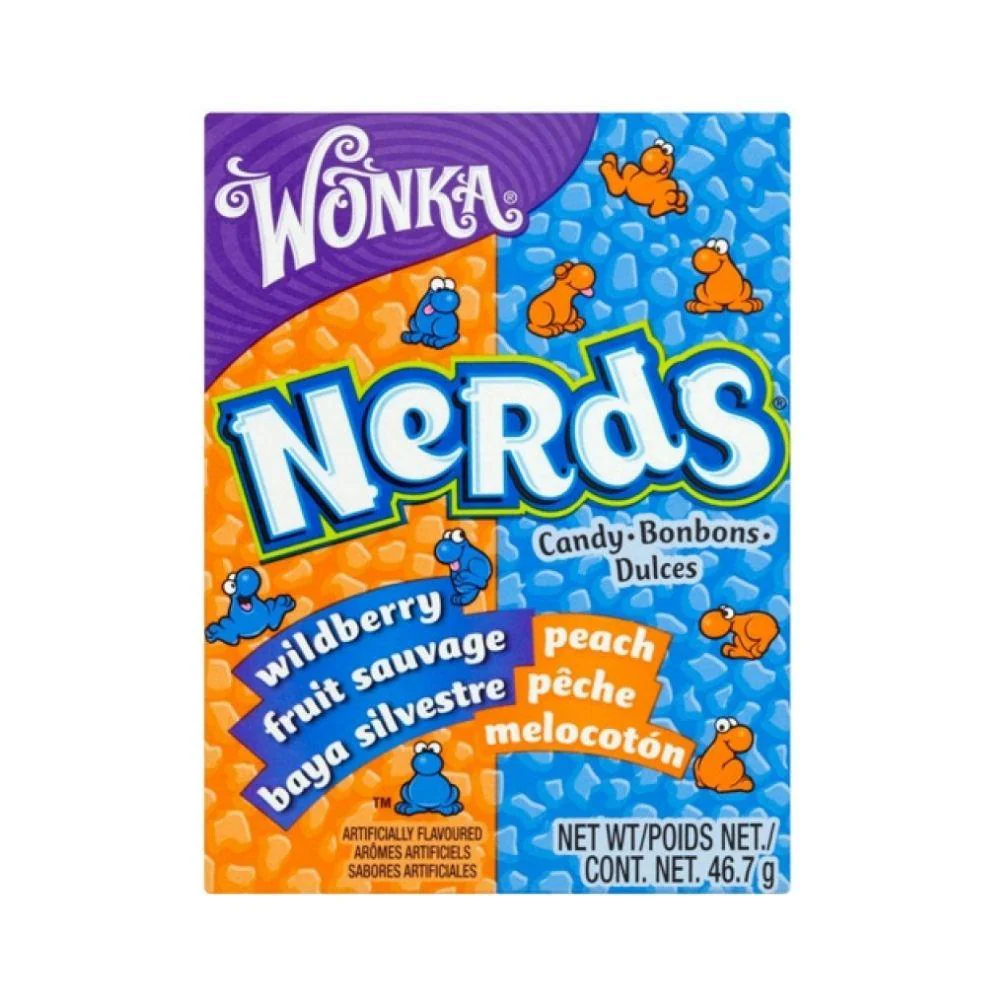 Wonka Nerds Peach & Wild Berry, caramelle alla pesca e frutti di bosco da 46.7g