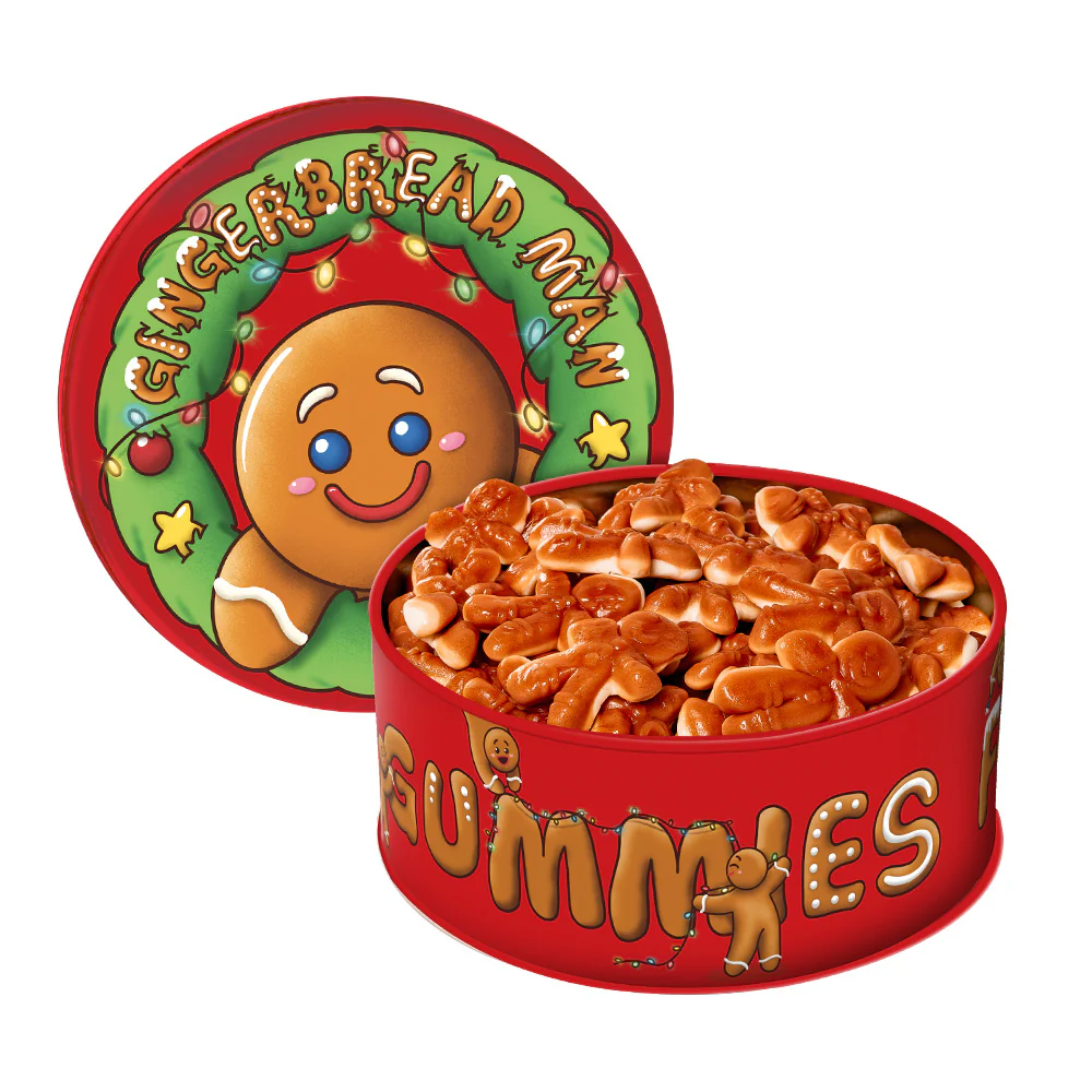 Wunnie Bucket Gingerbread Man, latta di caramelle gommose a forma di omino di pan di zenzero da 700gr