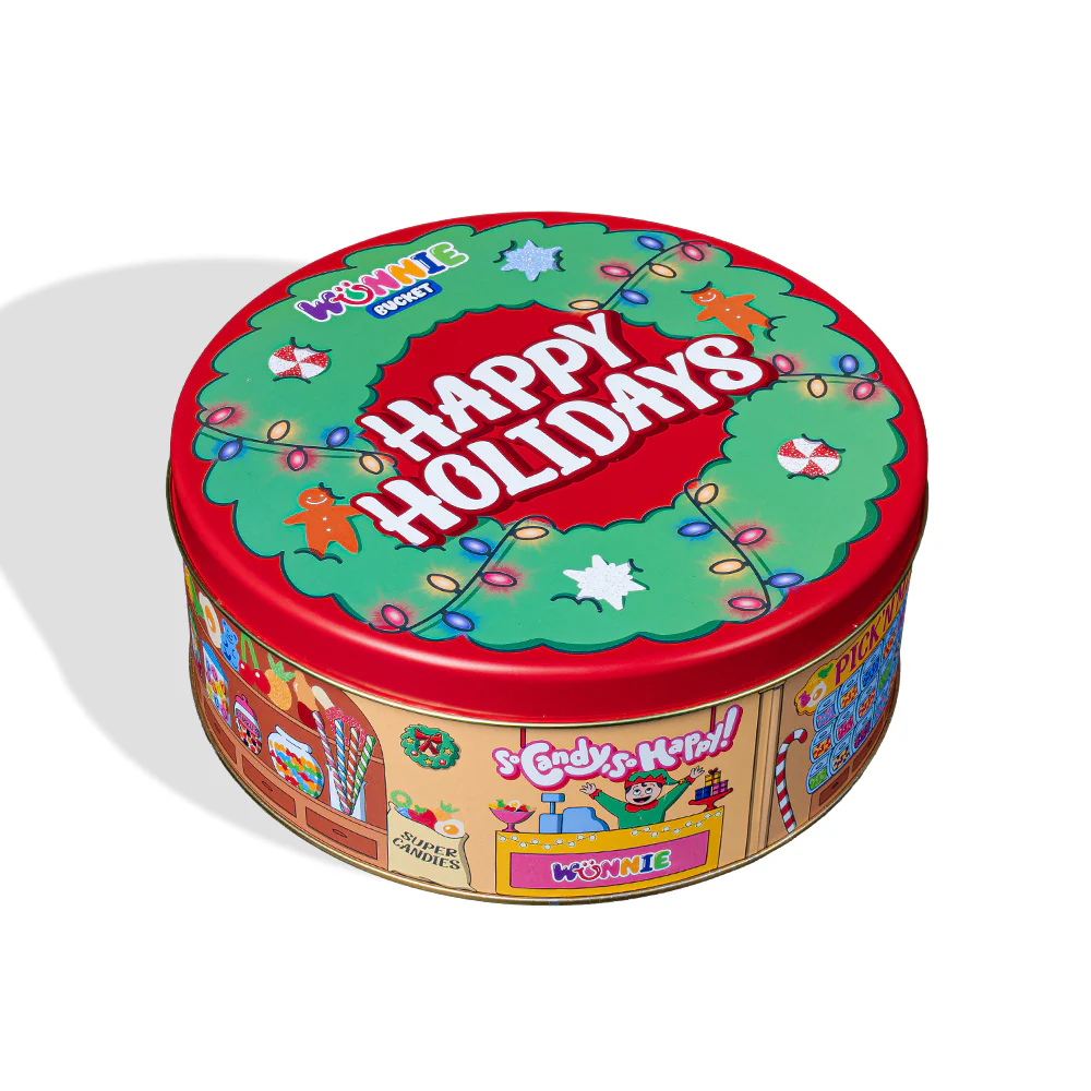 Wunnie Bucket “Happy Holidays”, latta da comporre con le tue caramelle gommose preferite - 2 kg - Image 3