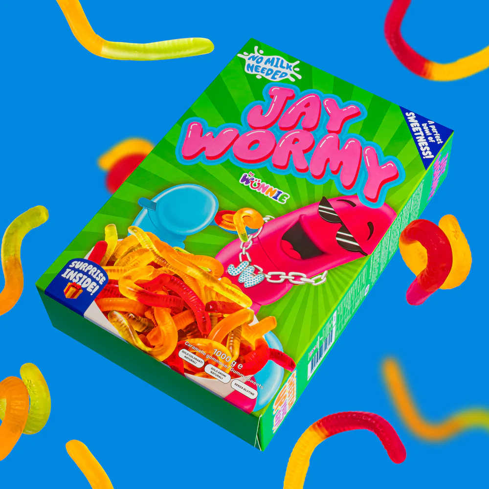 Wunnie Jay Wormy, scatola di vermi gommosi da 1kg - Image 2