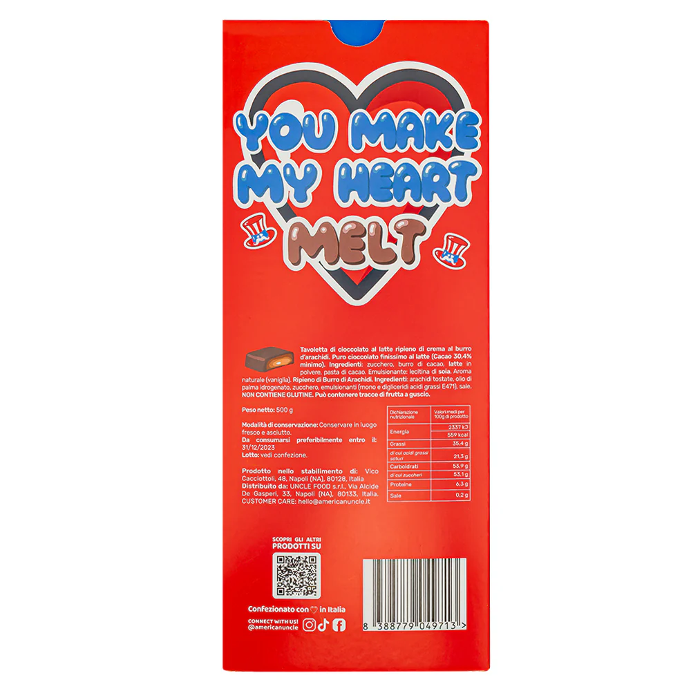 XL Cocoa filled Choco Love Bar, cioccolato Cookies & Cream ripieno di crema al cacao da 500g - Image 4