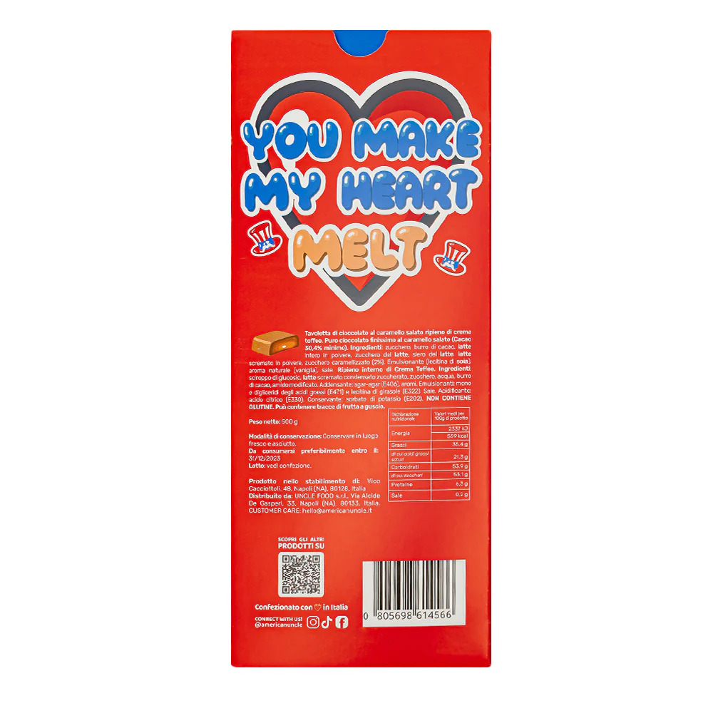 XL Creamy Toffee filled Choco Love Bar, cioccolato al caramello ripieno di crema toffee da 500g - Image 4
