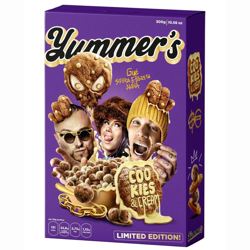Yummer's Cereali Cookies & Cream by Sfera Ebbasta, Gué, Anna da 300g | LIMITED EDITION