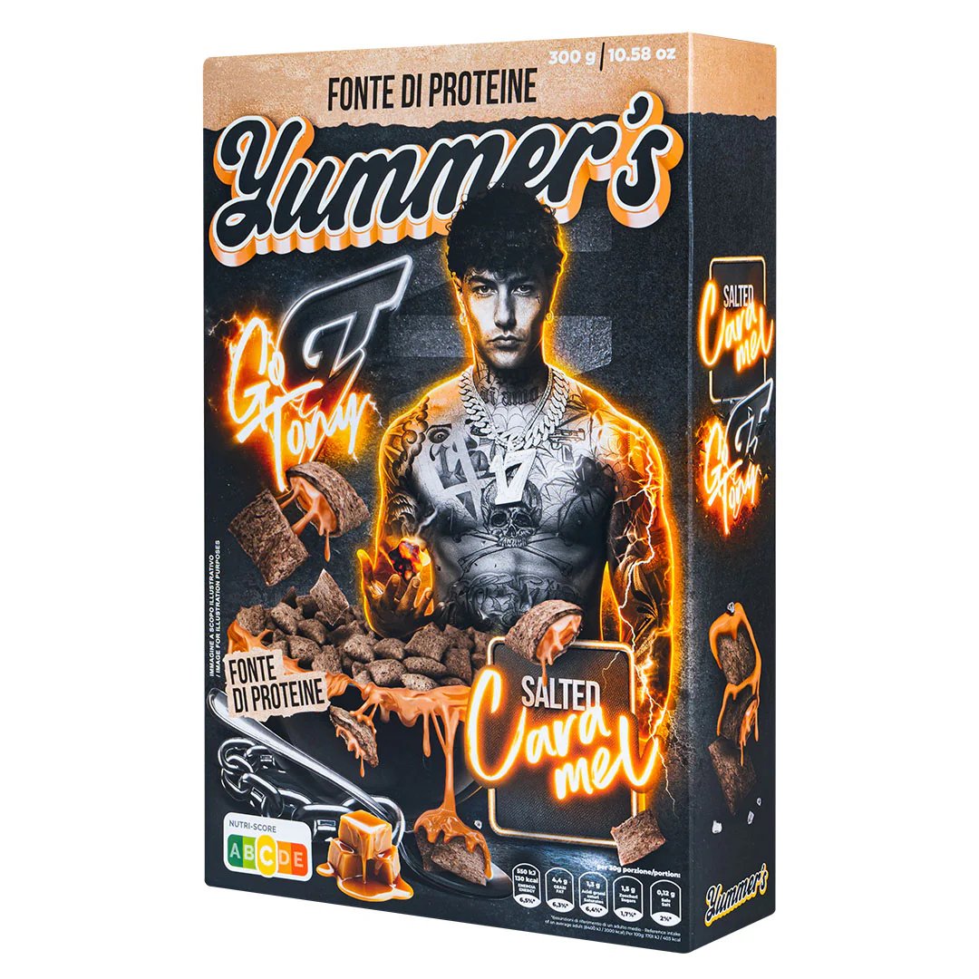 Yummer's Go Tony Salted Caramel by Tony Effe, cereali proteici ripieni di crema gusto caramello salato da 300 g | EDIZIONE LIMITATA - Image 2
