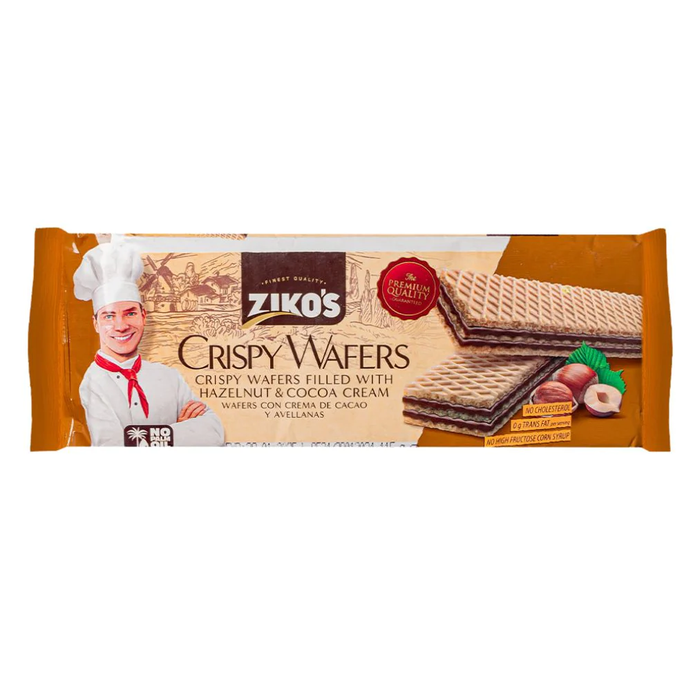 Ziko's Crispy Wafers Cocoa & Hazelnut, wafer alla nocciola e al cacao da 115g